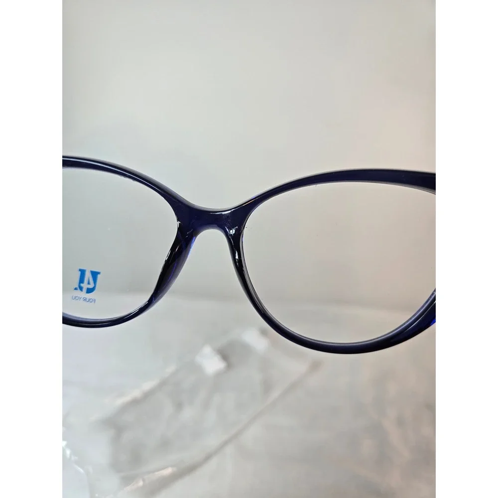 Four You U219 Cat Eye Glasses Frames Blue Womens Sturdy 52-16-145 Eyewear